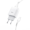 Incarcator de retea Hoco C73A Glorious + Cablu Lightning (2.4A) [White]