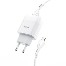 Зарядное устройство Hoco C73A Glorious + Кабель Micro USB (2.4A) [White]