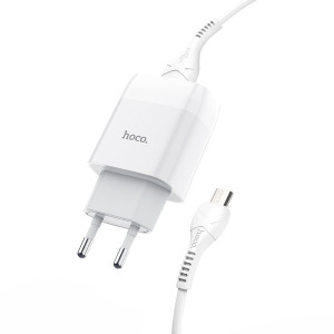 Зарядное устройство Hoco C73A Glorious + Кабель Micro USB (2.4A) [White]