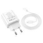 Incarcator de retea Hoco C80A Plus Rapido + Cablu Type-C to Lighting (PD20W+QC3.0)[White]