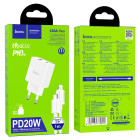 Incarcator de retea Hoco C80A Plus Rapido + Cablu Type-C to Lighting (PD20W+QC3.0)[White]