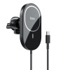 Suport Auto Hoco CA90 Powerful magnetic wireless charging car holder [Black]