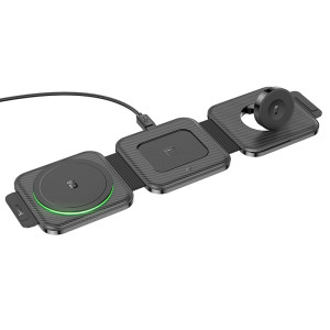 Incarcator wireless Hoco CQ4 Unique 3-in-1 folding magnetic [Black]