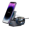 Беспроводная зарядка Hoco CQ8 3-in-1 fast charger [Metal-Gray]