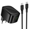 Incarcator cu incarcare rapida Hoco CS102A (C to C)(EU) [Black]