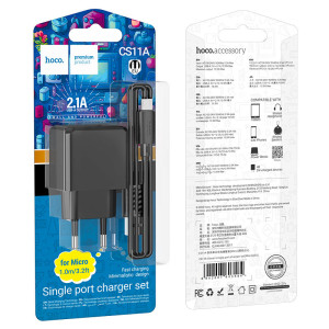 Incarcator de retea Hoco CS11A Ocean single port charger set (Micro) [Black]