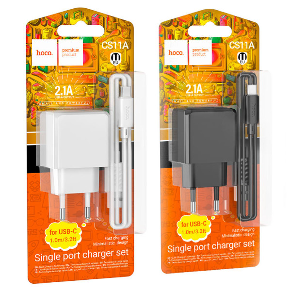 Incarcator de retea Hoco CS11A Ocean single port charger set(Type-C) [Black]