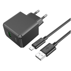 Зарядное устройство Hoco CS12A Ocean single port charger set Micro (QC3.0) [Black]