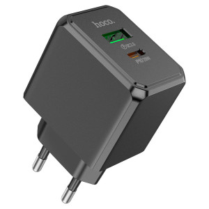 Incarcator de retea Hoco CS14A Ocean PD20W+QC3.0 charger set Type-C to Type-C [Black]