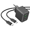Incarcator de retea Hoco CS14A Ocean PD20W+QC3.0 charger set Type-C to Type-C [Black]