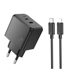 Зарядное устройство Hoco CS16A Wish PD20W(C+L) two-way charger set(C to iP) [Black]