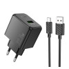 Incarcator de retea Hoco CS17A Wish single port 22.5W multi-protocol charger set(Type-C) [Black]