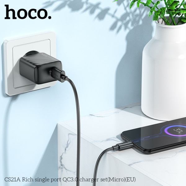 Incarcator de retea Hoco CS21A Rich QC3.0 (Micro) [Black]