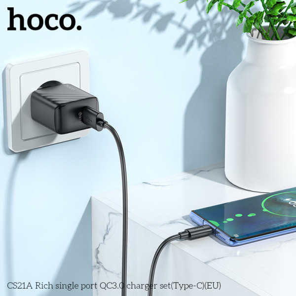 Зарядное устройство Hoco CS21A Rich QC3.0 (Type-C) [Black]