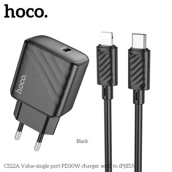 Зарядное устройство Hoco CS22A Value PD30W (C to iP) [Black]