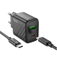 Incarcator de retea Hoco CS23A Sunlight PD30W+QC3.0 (Type-C to Type-C) [Black]