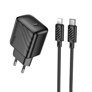 Incarcator de retea Hoco CS24A Puerto single-port PD25W charger set C to iP [Black]