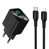 Incarcator de retea Hoco CS83A Excellent PD20W+QC3.0 charger with digital display set C to iP [Black]