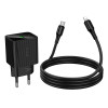 Incarcator de retea Hoco CS83A Excellent PD20W+QC3.0 charger with digital display set C to iP [Black]