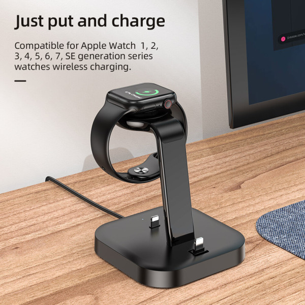 Incarcator Wireless Charger Hoco CW43 Graceful 3 in 1 [Black]