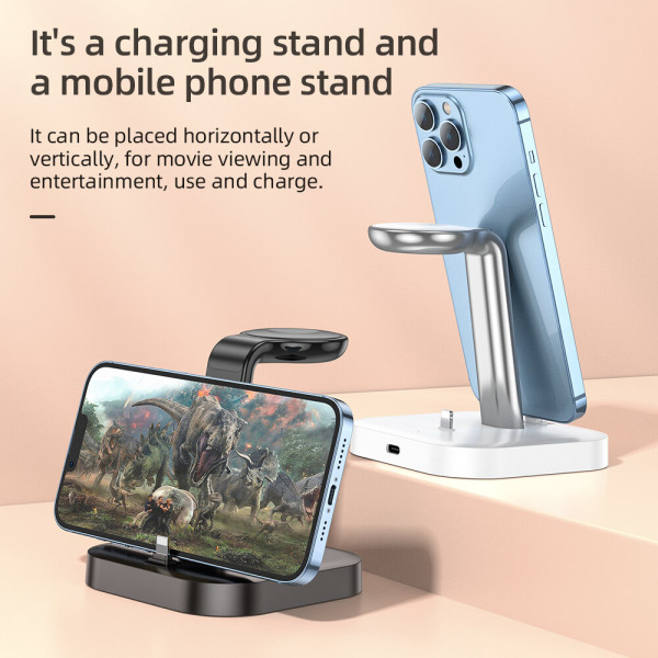 Incarcator Wireless Charger Hoco CW43 Graceful 3 in 1 [Black]