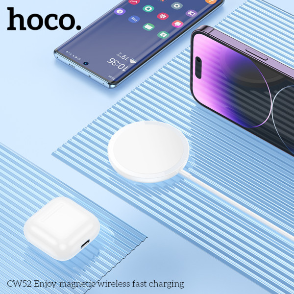Incarcator wireless Hoco CW52 Enjoy magnetic [White]