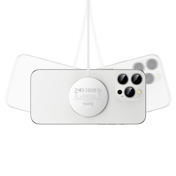 Incarcator wireless Hoco CW63 Pro Fast Qi2.2 magnetic wireless fast charger [White]
