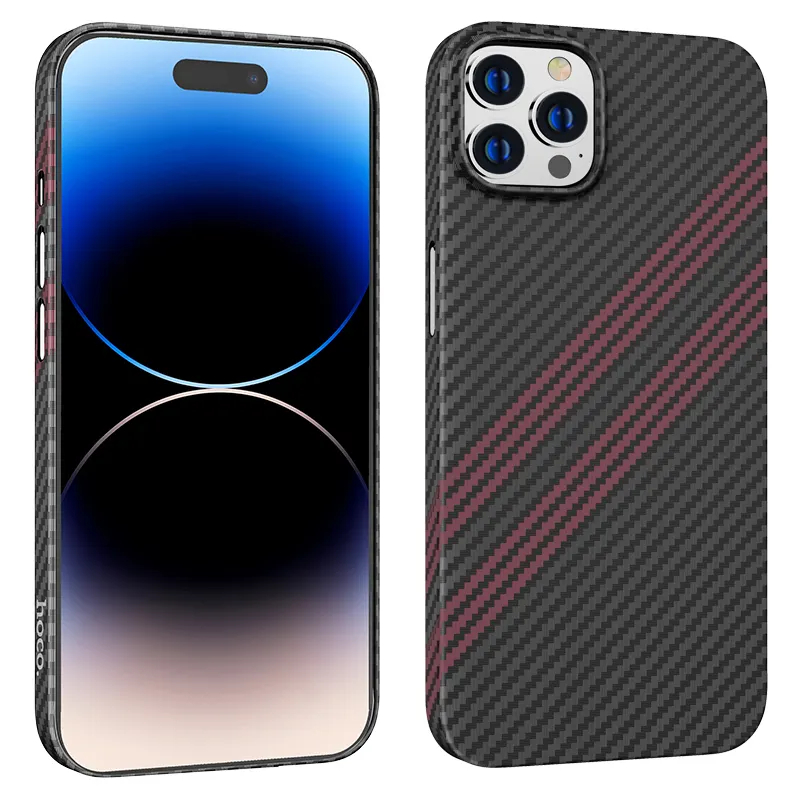 Husa Hoco Cave Slim Kevlar Apple iPhone 14 Pro Max [Black-Red]