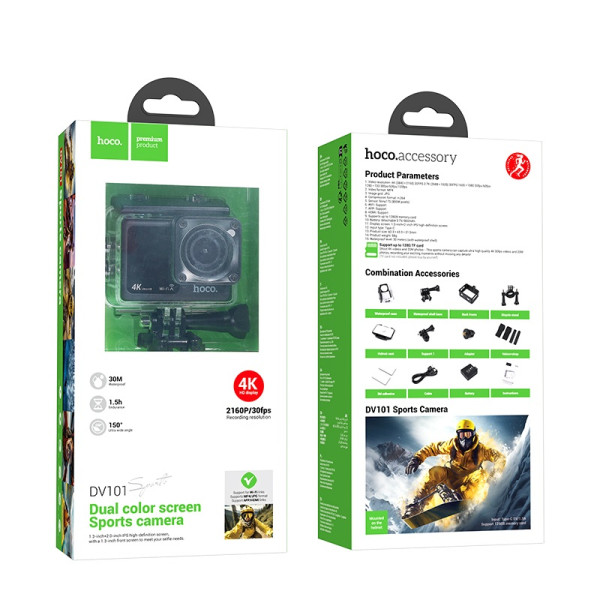 Экшн камера Hoco DV101 dual color screen sports camera[Black]