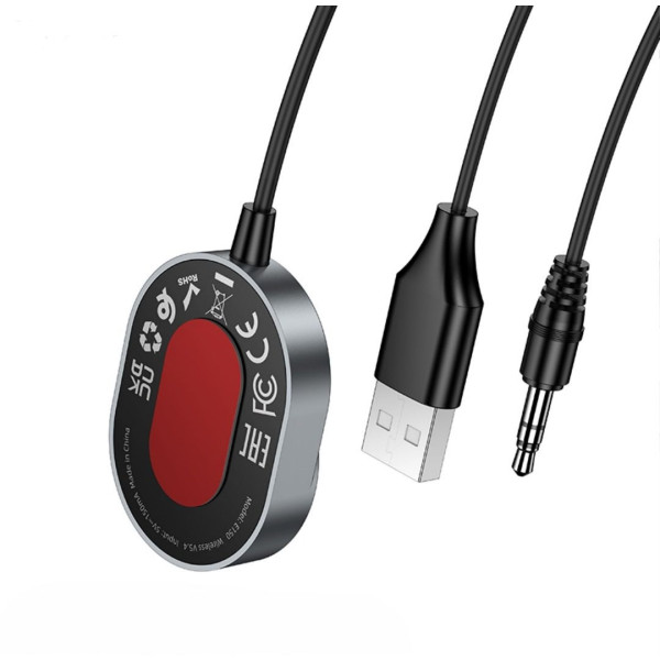 Адаптер Hoco E150 Path car AUX BT receiver with cable [Metal-Gray]