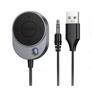 Адаптер Hoco E150 Path car AUX BT receiver with cable [Metal-Gray]