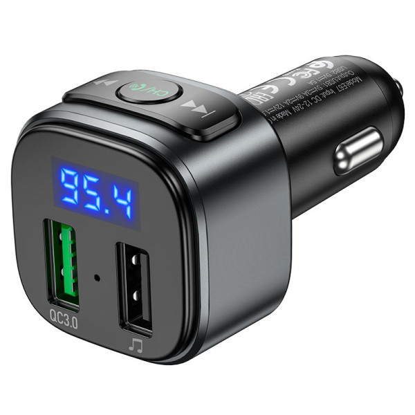 FM Modulator Hoco E67 Fighter QC3.0 car BT FM transmitter [Black]