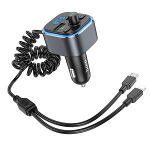 FM Modulator Hoco E74 Energy + 2 Cablu (QC3.0) [Black]