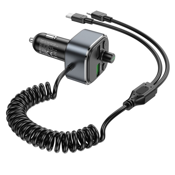FM Modulator Hoco E74 Energy + 2 Cablu (QC3.0) [Black]