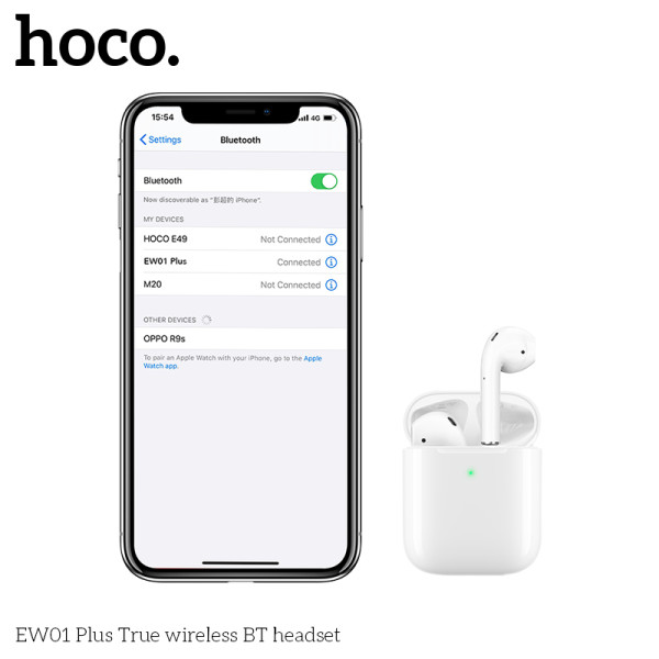 Casti Hoco EW01 Plus (Wireless Charging Case) [White]