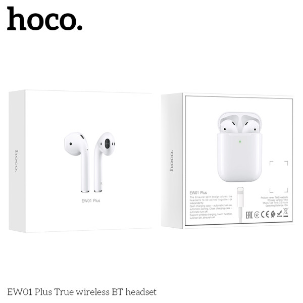 Casti Hoco EW01 Plus (Wireless Charging Case) [White]
