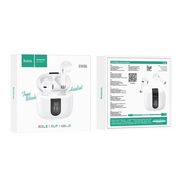 Casti Hoco EW36 Delicate TWS BT [White]