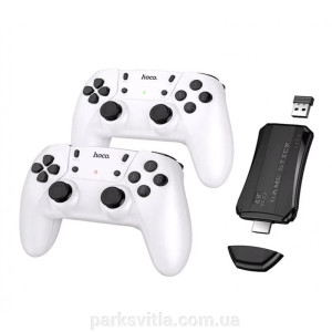Consolă de jocuri + 2 gamepad-uri Hoco GA31 Collection game box+two wireless gamepads set [White]