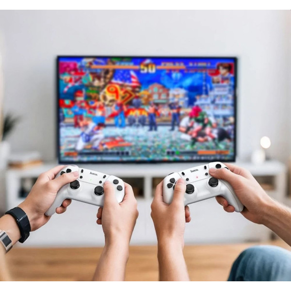 Consolă de jocuri + 2 gamepad-uri Hoco GA31 Collection game box+two wireless gamepads set [White]