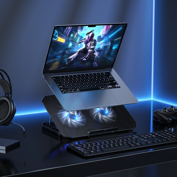 Охлаждающая подставка для ноутбука Hoco GA4 Jade laptop cooling stand [Black]