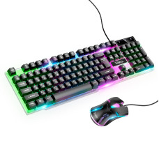 Игровой комплект Клавиатура + мышь Hoco GM11 Terrific glowing (russian version) [Black]