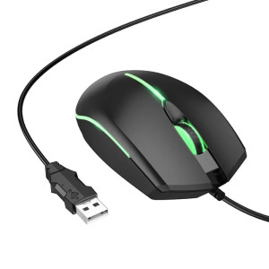 Mouse wireless Hoco GM37 Wonderful gaming luminous wired mouse [Black]