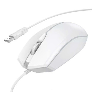 Mouse wireless Hoco GM37 Wonderful gaming luminous wired mouse [White]