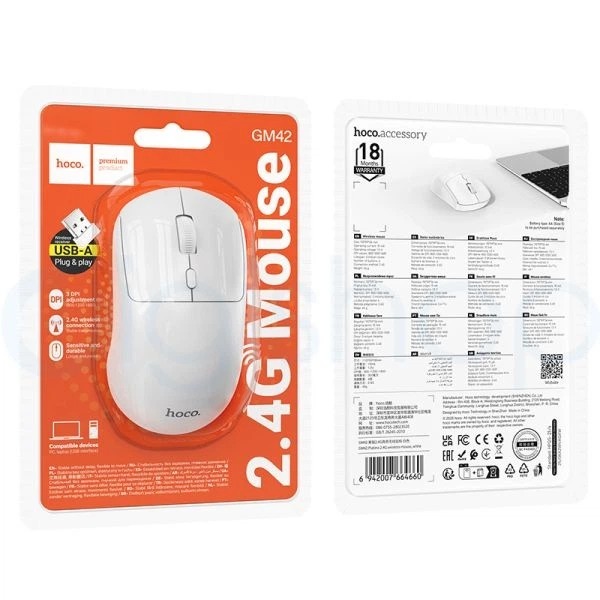 Беспроводная мышь Hoco GM42 Platino 2.4G wireless mouse [White]
