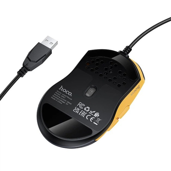 Мышь Hoco GM51 Sky luminous gaming wired mouse [Black and yellow]