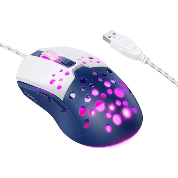 Мышь Hoco GM51 Sky luminous gaming wired mouse [White and blue]