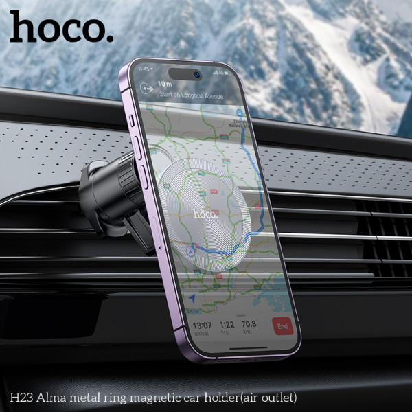 Suport auto Hoco H23 Alma metal ring magnetic [Black]
