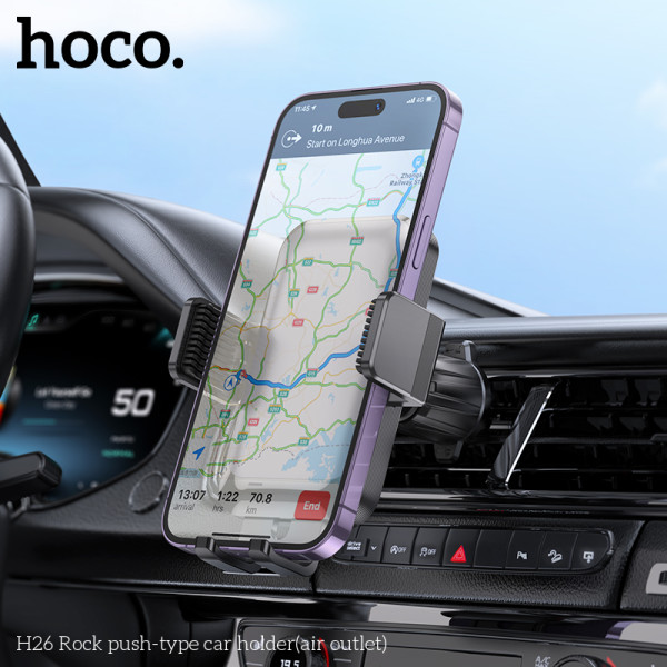 Suport auto Hoco H26 Rock push-type [Black]