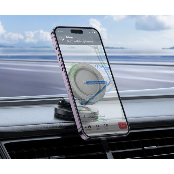 Suport auto Hoco H61 Show folding ring magnetic car holder [Black-Metal-Gray]