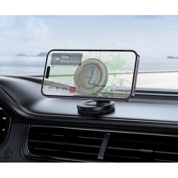 Suport auto Hoco H61 Show folding ring magnetic car holder [Black-Metal-Gray]